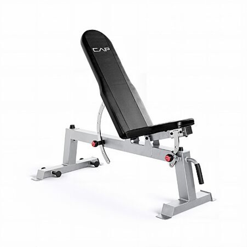 Cap Barbell Deluxe Utility Weight Bench - Silver, Round Backpad