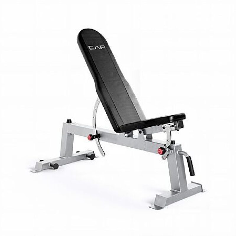 Cap Barbell Deluxe Utility Weight Bench - Silver, Round Backpad