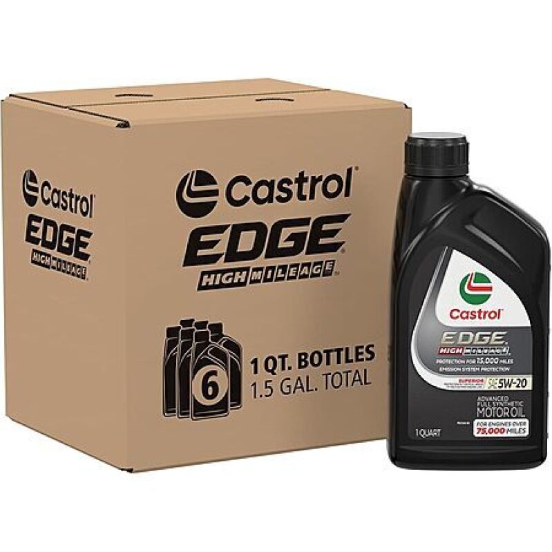 Castrol Edge High Mileage Advanced Full Synthetic Motor Oil - 6-Pack Deal