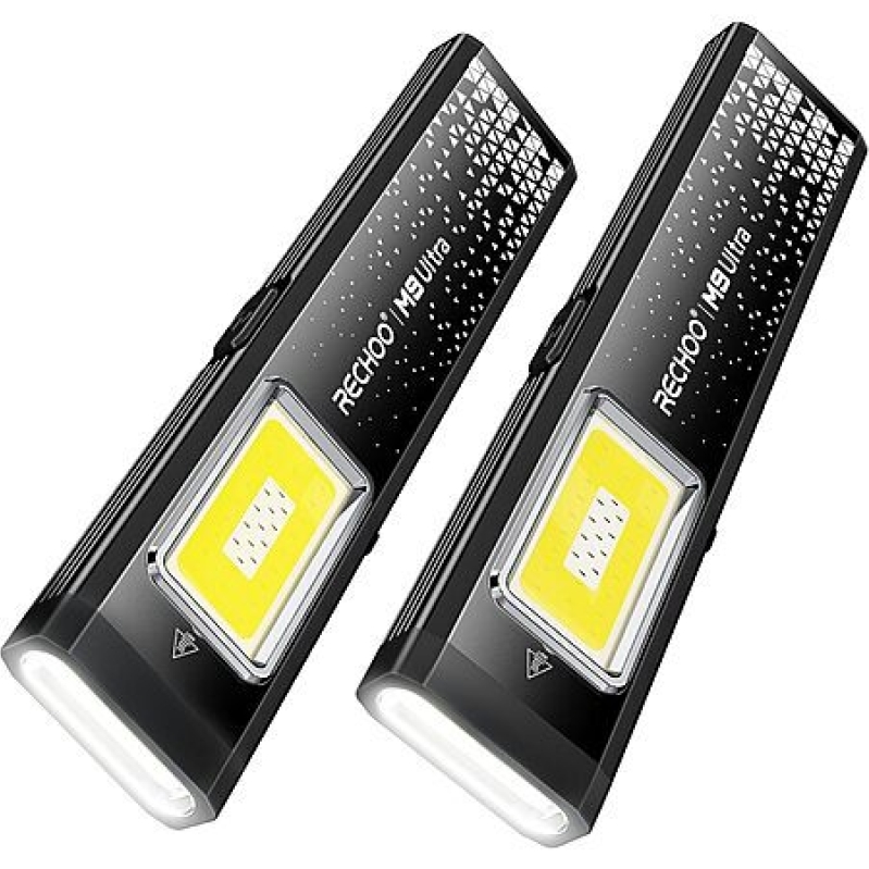 Prime Members: 2-Pack Rechoo Magnetic Rechargeable EDC Flashlight w/ Clip