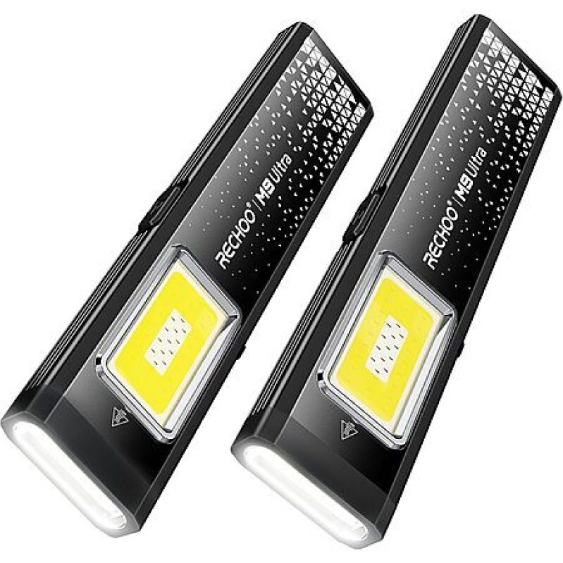 Prime Members: 2-Pack Rechoo Magnetic Rechargeable EDC Flashlight w/ Clip