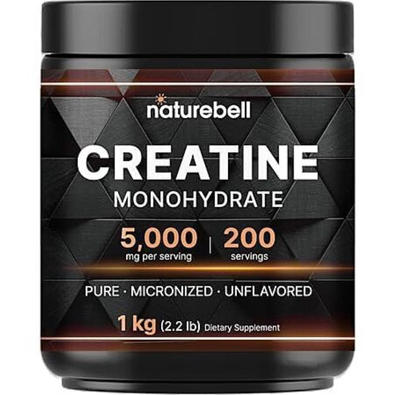 Unflavored Creatine Monohydrate Powder by NatureBell - Maximize Performance
