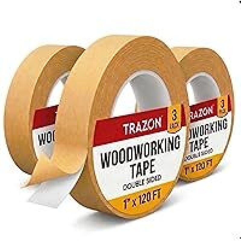 3-Pack Trazon Double Sided Woodworking Tape - Durable and Reliable Adhesion