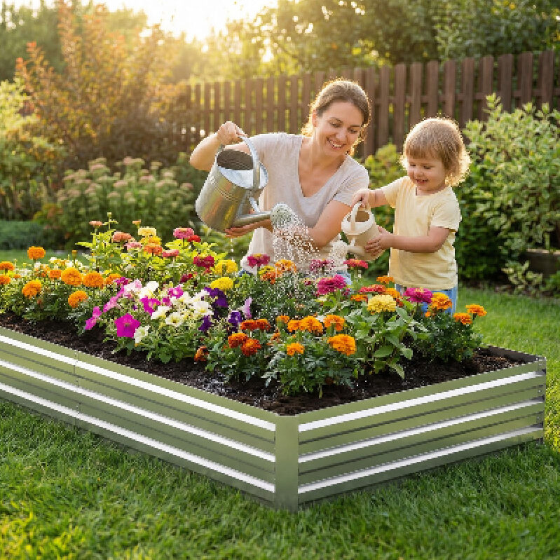 Tegarbed Galvanized Raised Garden Bed - 6x3x1ft, Special Offer $29.98