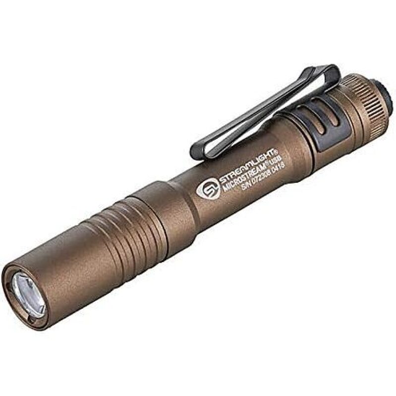Streamlight 250lm MicroStream EDC Rechargeable Flashlight (Coyote) - Compact and Versatile Lighting Solution