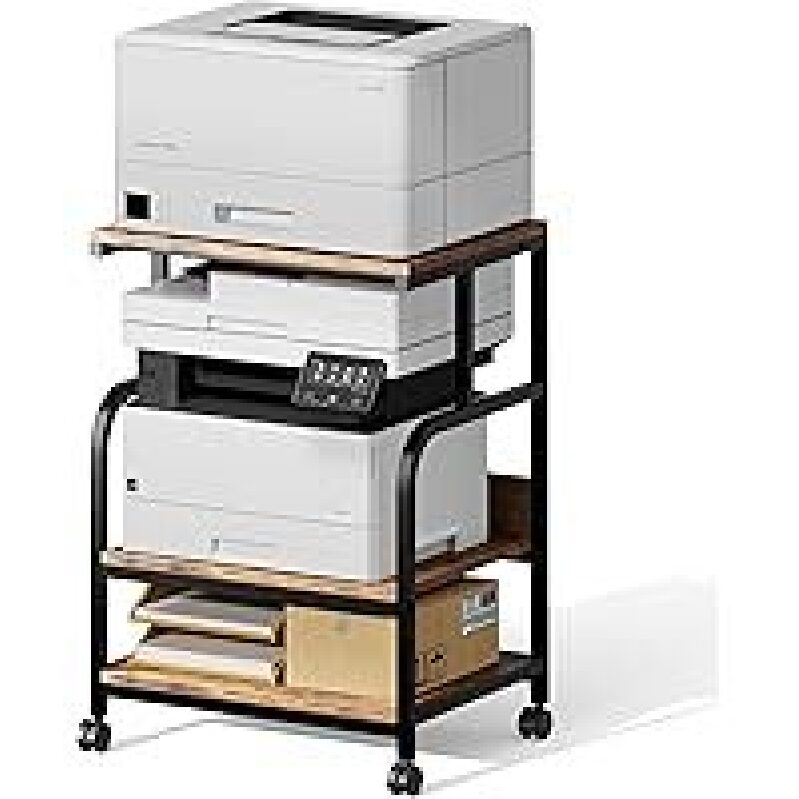 Warmiehomy 20x16x28-in Printer Stand with Wheels - 5-Level Adjustable Height