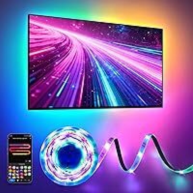 RGB+IC LED Strip Lights for Bedroom & TV - 16.4ft Smart Lighting