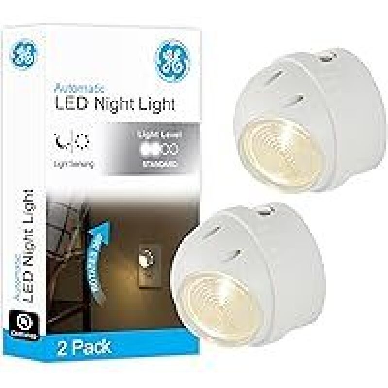 GE 2-Pack Rotating Plug-in Night Light - Smart, Energy-Efficient Nighttime Solution