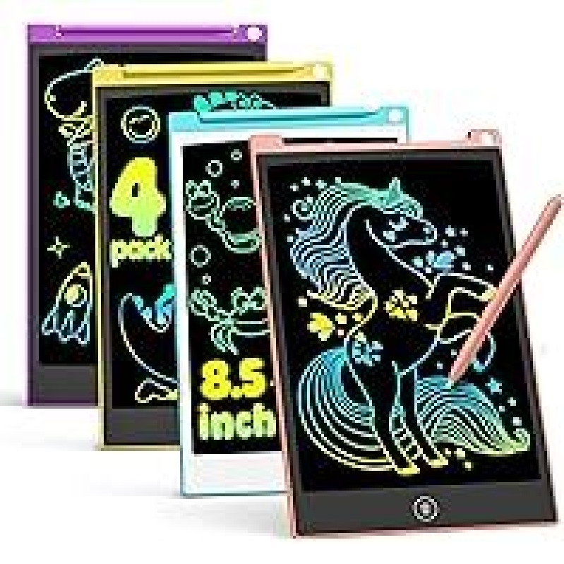 4-Pack TECJOE LCD Writing Tablets: Ideal for Family Sharing and Fun