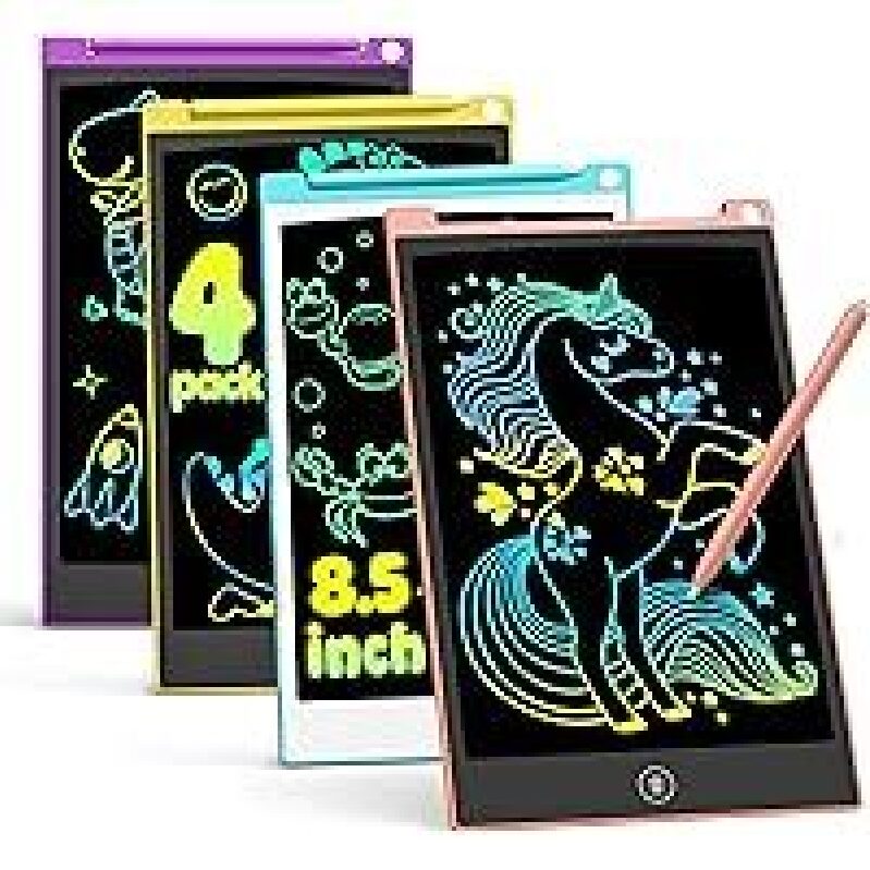 4-Pack TECJOE LCD Writing Tablets: Ideal for Family Sharing and Fun