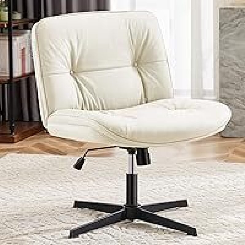 Olixis Criss Cross Armless Office Desk Chair - Stationary, Comfortable, and Versatile Seating