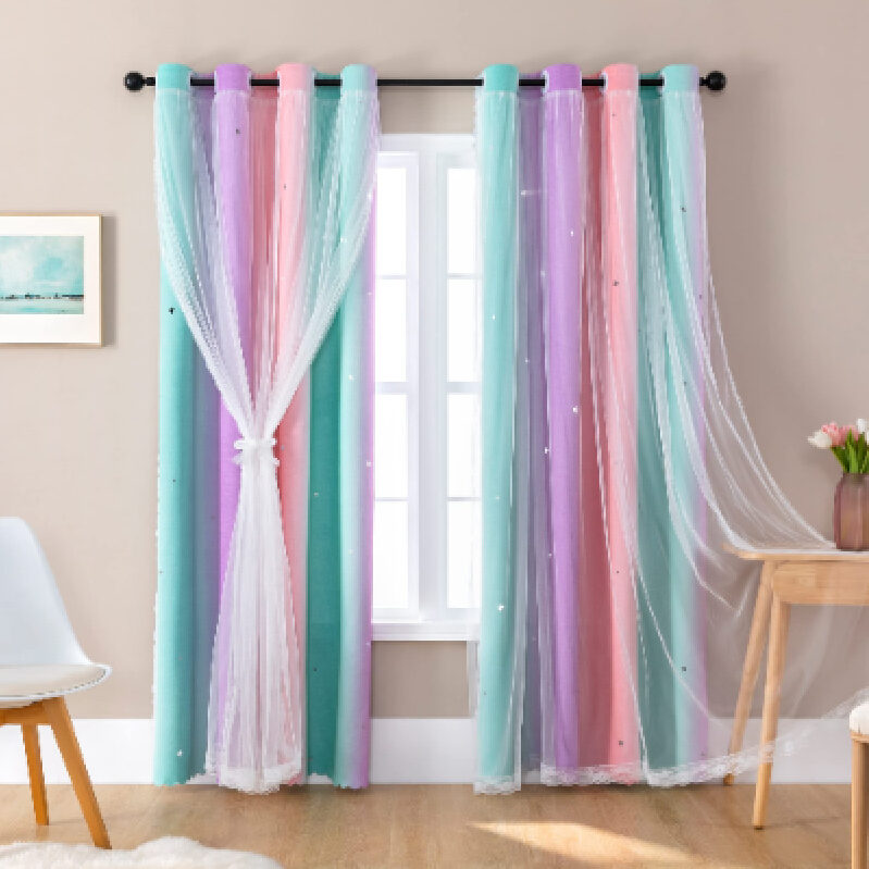 XiDi Kids Room Curtains - Multicolor Sparkle - 54
