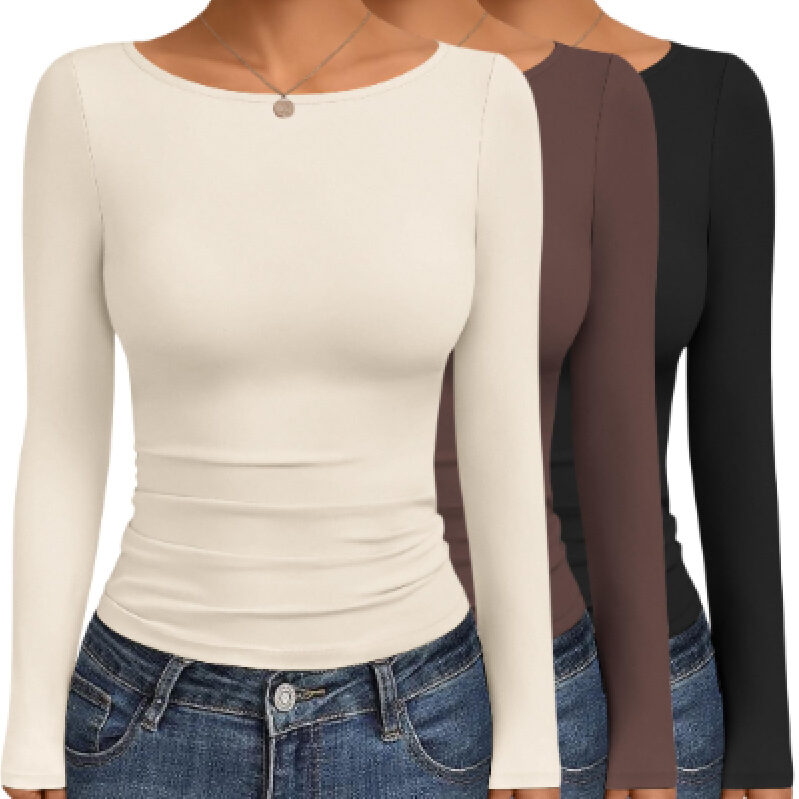 Ekouaer Women's Long Sleeve Tops - 3-Piece Set on Sale
