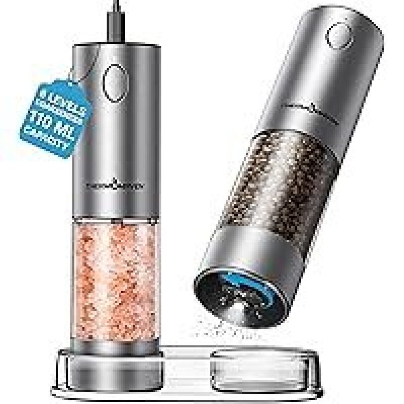 ThermoMaven USB Rechargeable Salt & Pepper Grinder Set - Efficient and Convenient