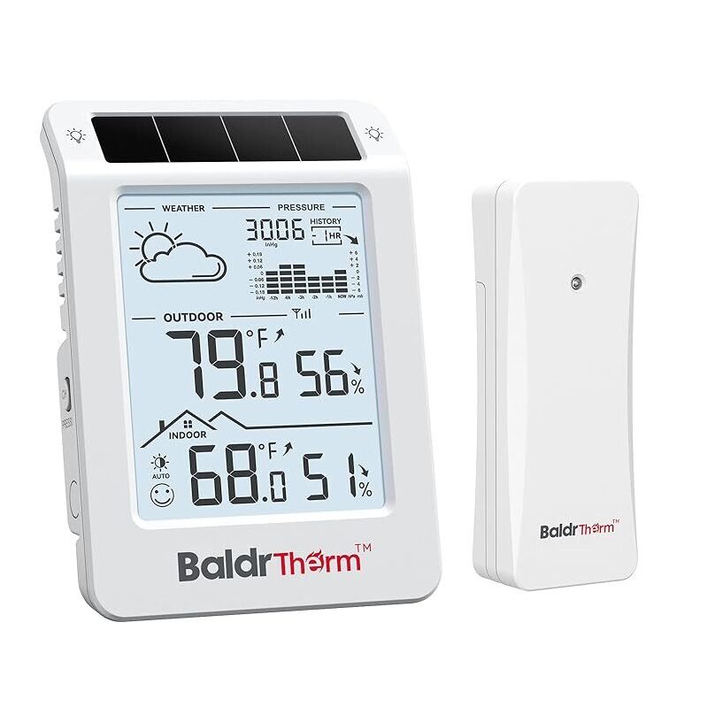BaldrTherm 596VT Dual-Zone Wireless Weather Station - Indoor & Outdoor Monitoring