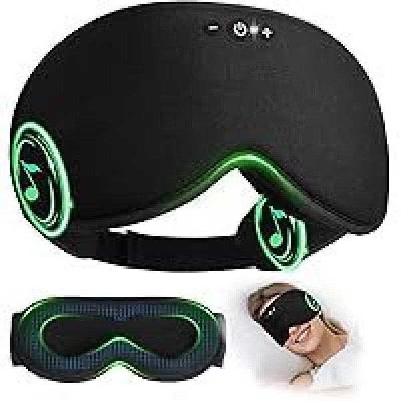 Upgraded Bluetooth Sleep Mask with Gravity Beads - Soothing Pressure Relief