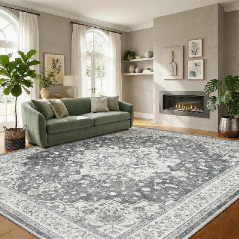 Stylish 8x10 Machine Washable Area Rug for Modern Living Rooms
