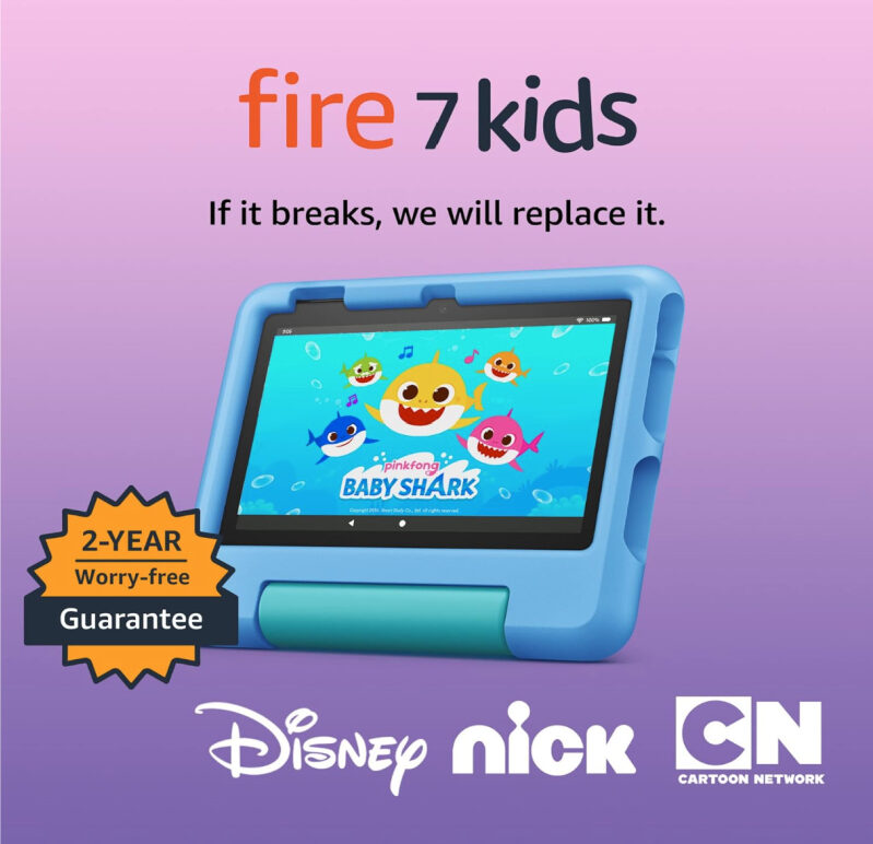 Amazon Fire 7 Kids Tablet - Ideal for Ages 3-7, Now 40% Off
