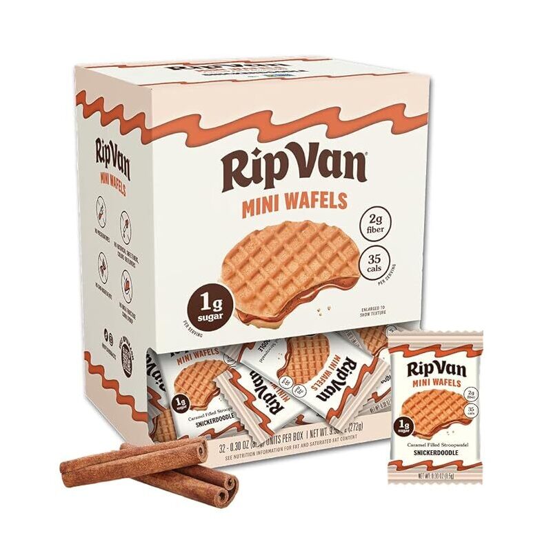 Rip Van Mini Snickerdoodle Waffles - Low Carb, Low Sugar Snack