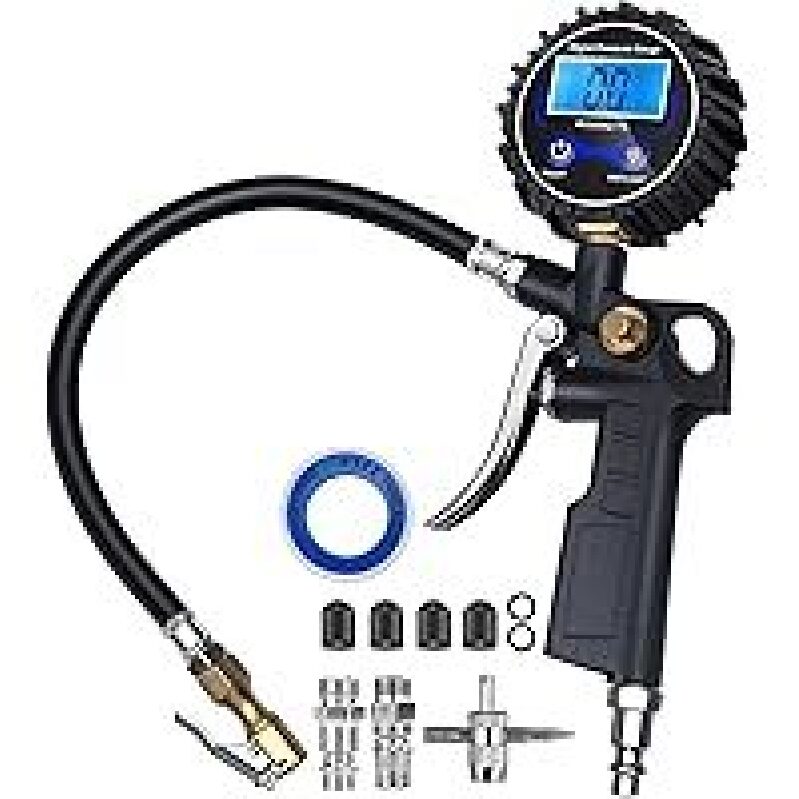 DigitPro Digital Tire Pressure Gauge w/Inflator 3-250 PSI - Precision & Efficiency