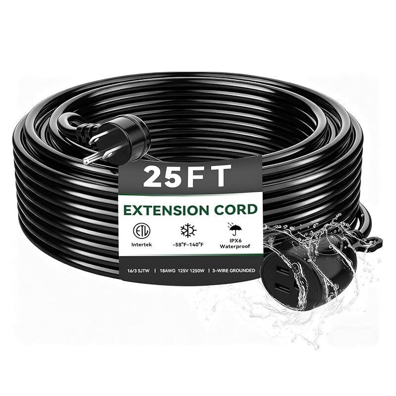 Blackcow 25ft Outdoor Power Extension Cord - Ultimate Weatherproof Solution