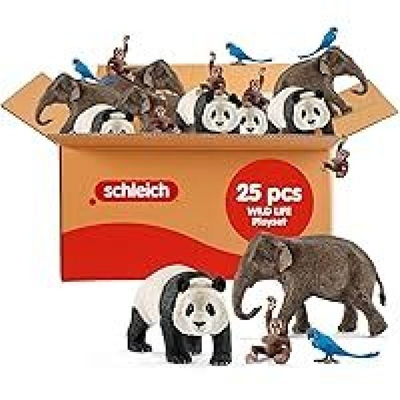 Schleich Wild Life 25 PC Wild Animal Playset: Realistic Animal Figures for Engaging Play