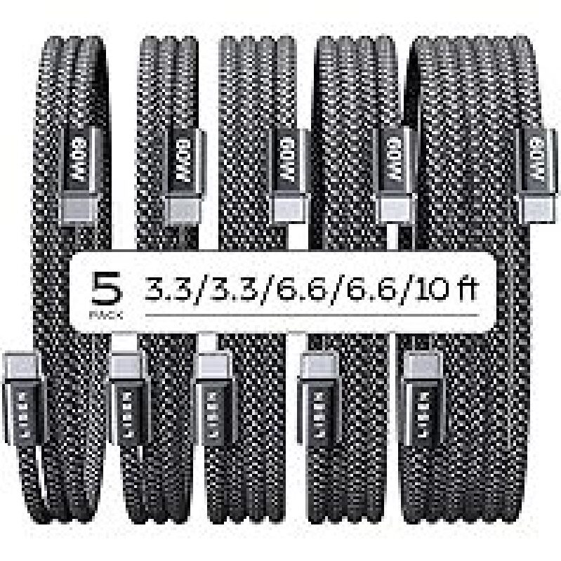 Lisen 60W USB-C Cables - High-Speed Charging for Multiple Devices