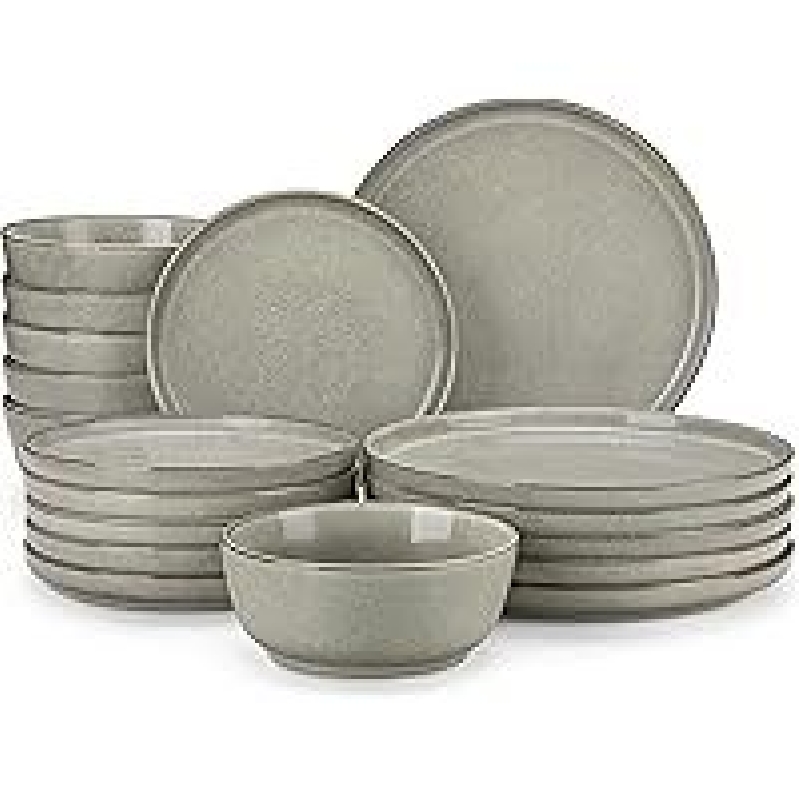 Vancasso ANYA 18 Pieces Plates and Bowls Set - Elegant Stone-like Finish