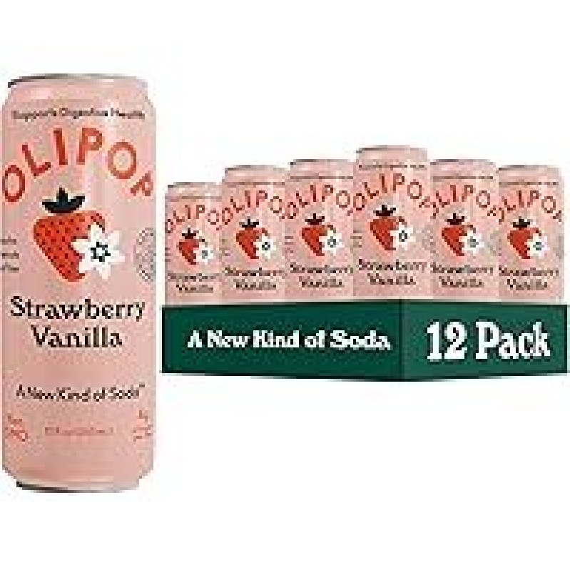 Olipop Prebiotic Soda Pop Strawberry Vanilla - 12 Pack