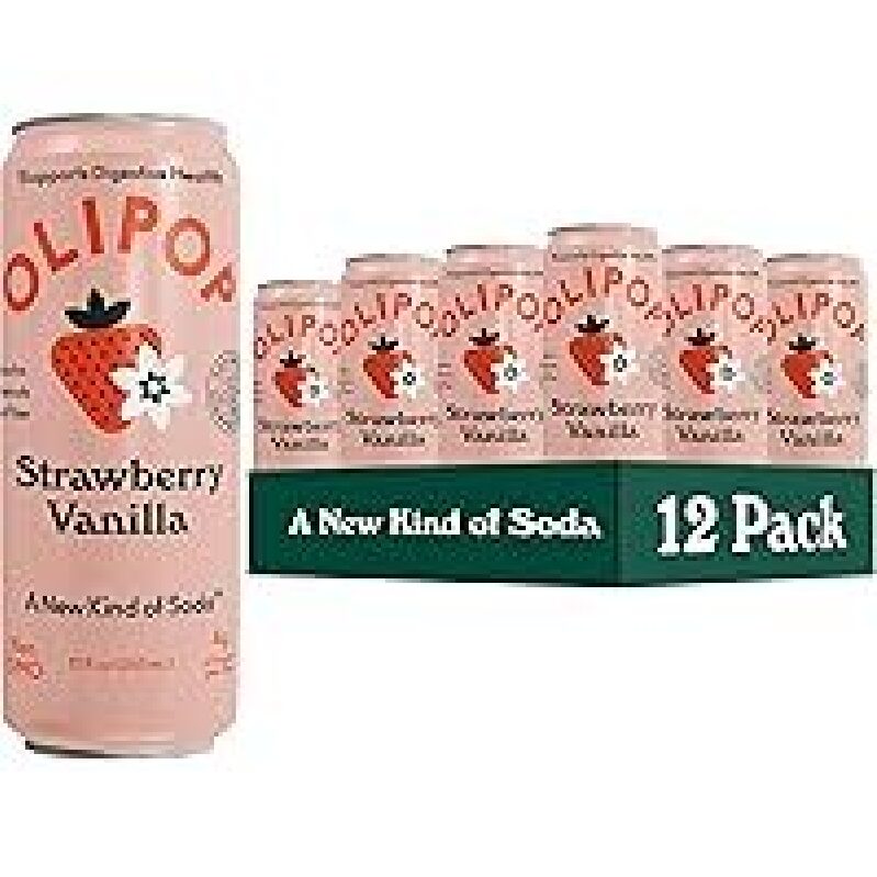 Olipop Prebiotic Soda Pop Strawberry Vanilla - 12 Pack
