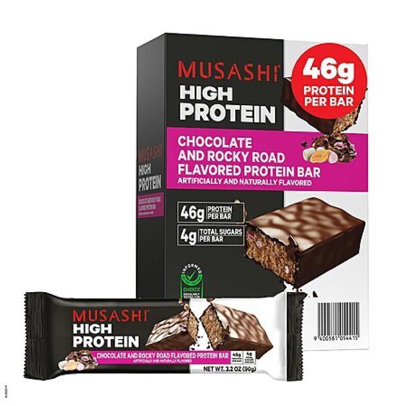 Musashi High Protein Bar - Rocky Road Flavor, 12 Pack