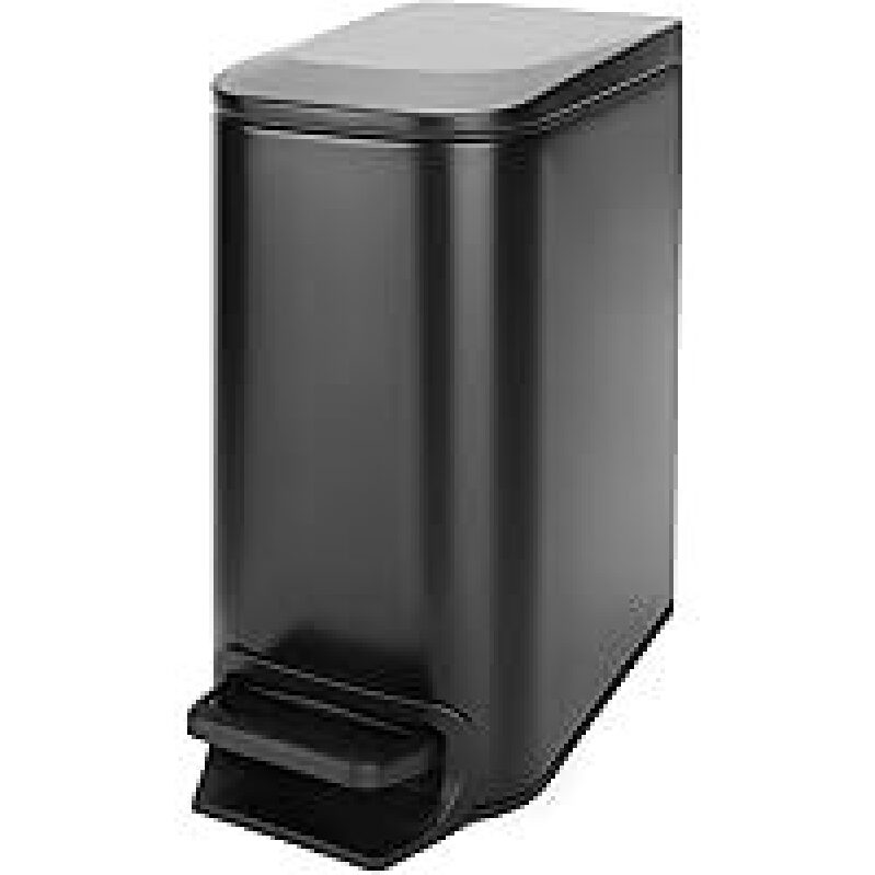 Cesun Soft Close Bathroom Trash Can with Lid - 6L/1.6-Gal, Ideal for Tight Spaces