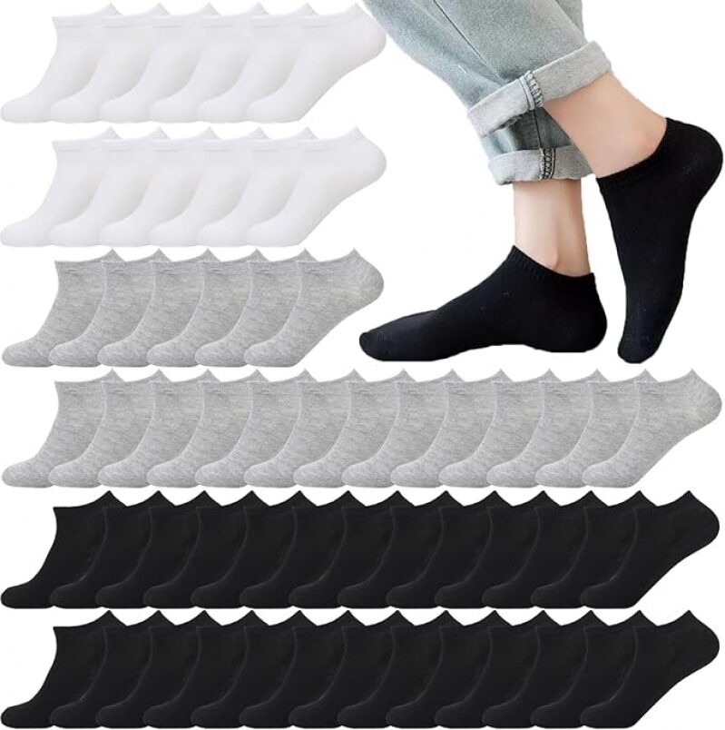 12 Pairs Low Cut Ankle Socks for Men - Breathable, Comfortable & Versatile