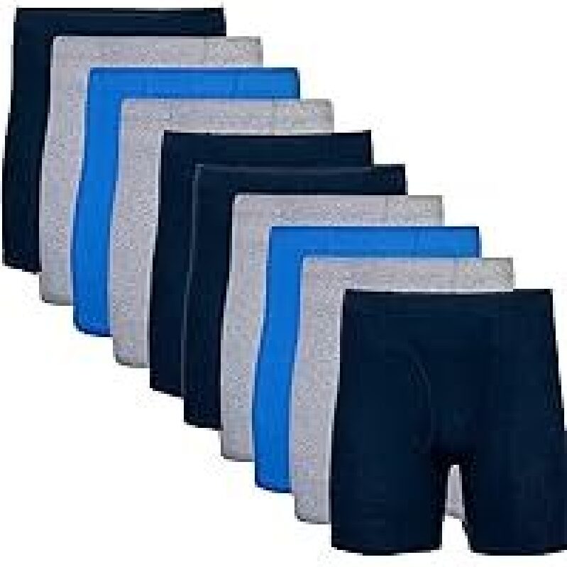 10-Pack Gildan Men's Underwear Covered Waistband Boxer Briefs - Premium Comfort & Value
