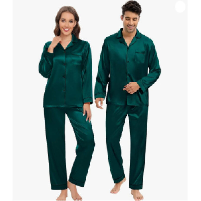 Luxurious Silk Satin Sleepwear Set for Couples