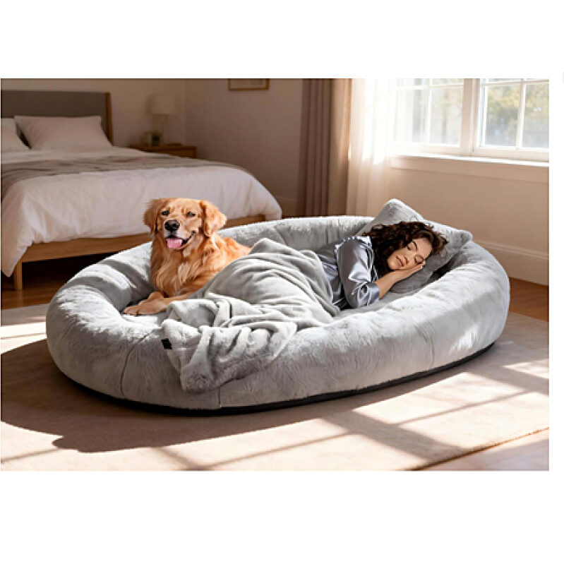 Elevon Large Size Dog Bed with Soft Blanket & Pillow - Perfect for Adults