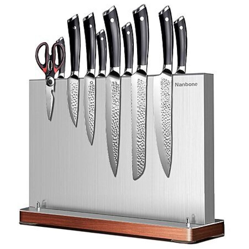 Nanbone Stainless Steel Magnetic Knife Holder Block - Essential Kitchen Tool