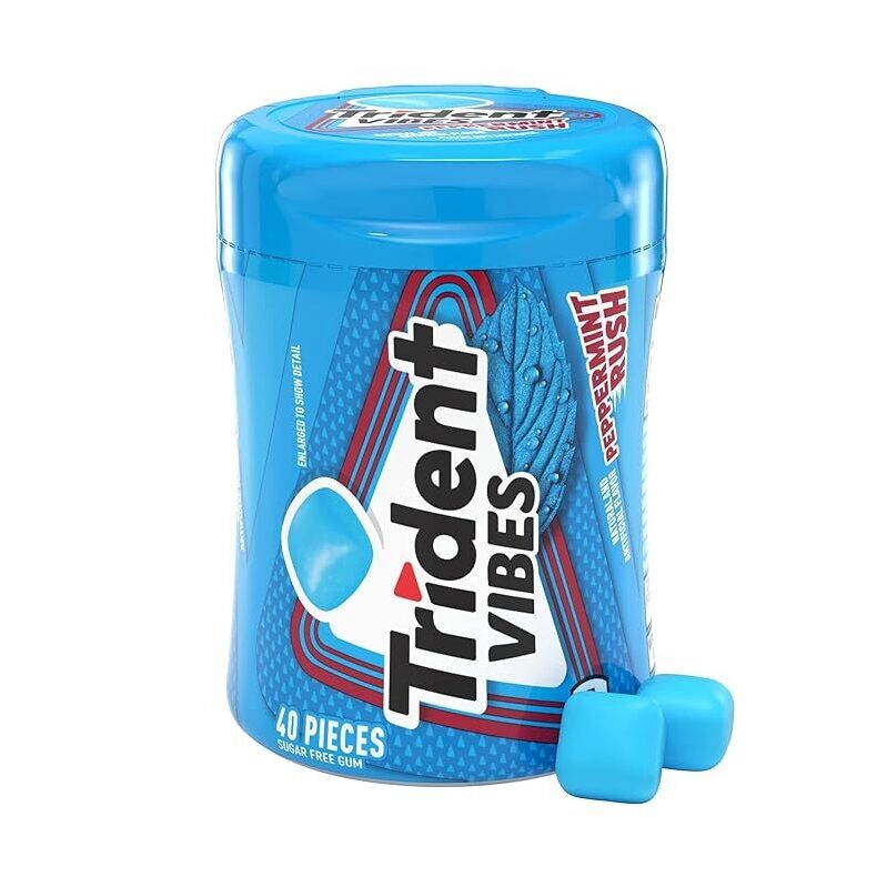 Trident Vibes Sugar Free Gum Peppermint Rush - 40 Pieces