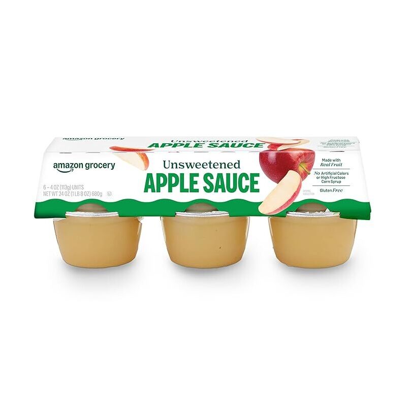 Unsweetened Apple Sauce - 6 Pack, 4oz Cups