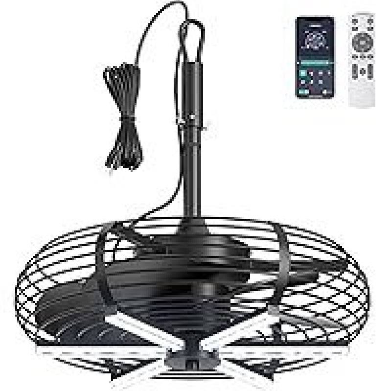Coolbull Outdoor Ceiling Fan with Light - Perfect for Patios, Porches, Toolrooms, and Camping