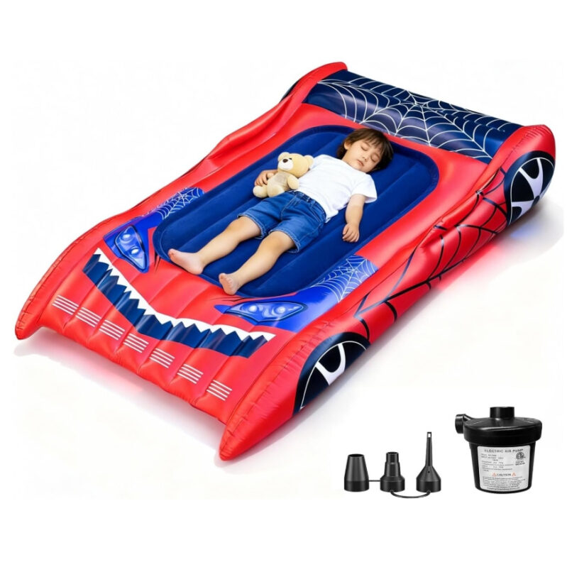 JOYSON Inflatable Toddler Travel Bed - Red Race Car Design