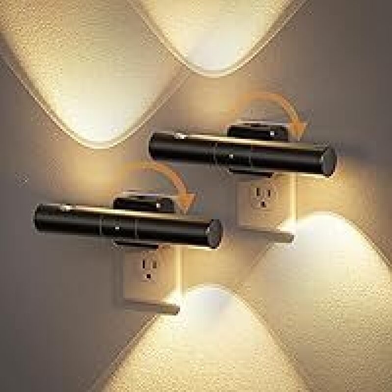 2pk Rotatable LED Night Light with Dusk-to-Dawn Sensor