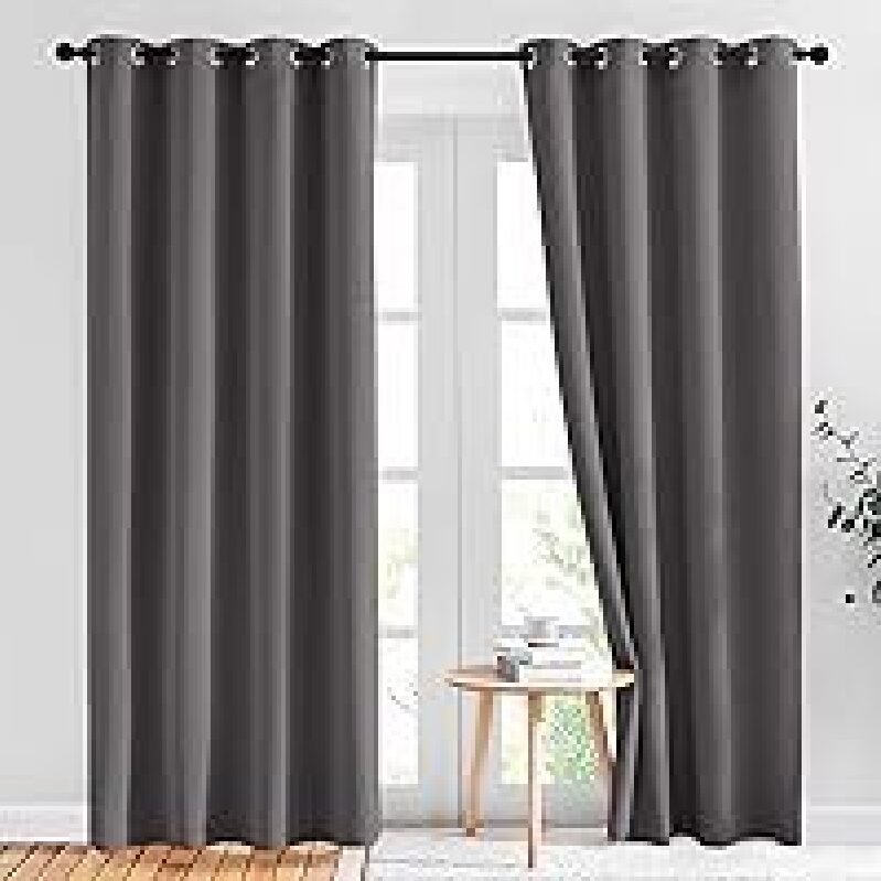Elegant NICETOWN Gray Blackout Curtains - Perfect for Privacy and Style