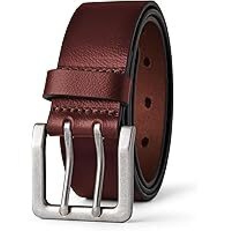 Amazon Essentials Men's Double Prong Leather Belt - Perfect for Daily Wear