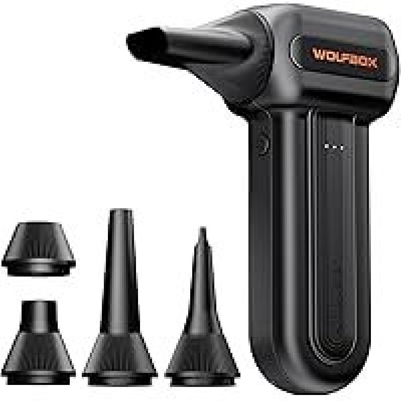 Wolfbox MF60 Electric Air Duster - Powerful 110,000 RPM for Tech Cleaning
