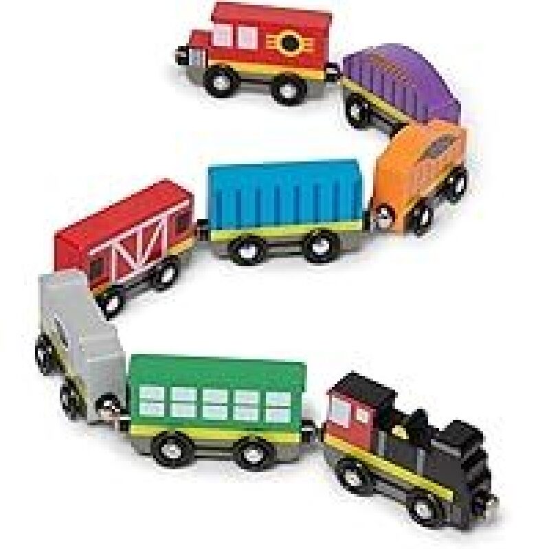 Melissa & Doug 8-Piece Wooden Train Cars - Endless Play Fun