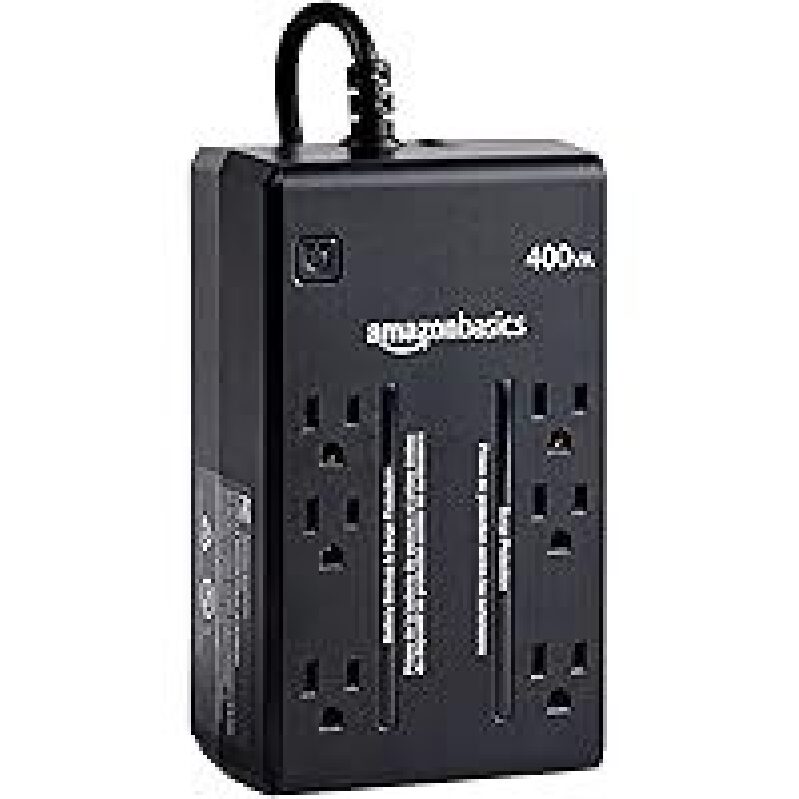 Amazon Basics UPS Battery Backup & Surge Protector 400VA/255W - Reliable Power for Your Devices