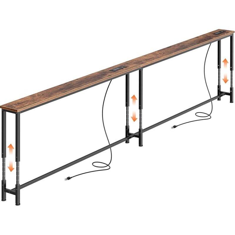 Maximize Space with Huuger 102.4 Inch Sofa Table - Power Outlets Included
