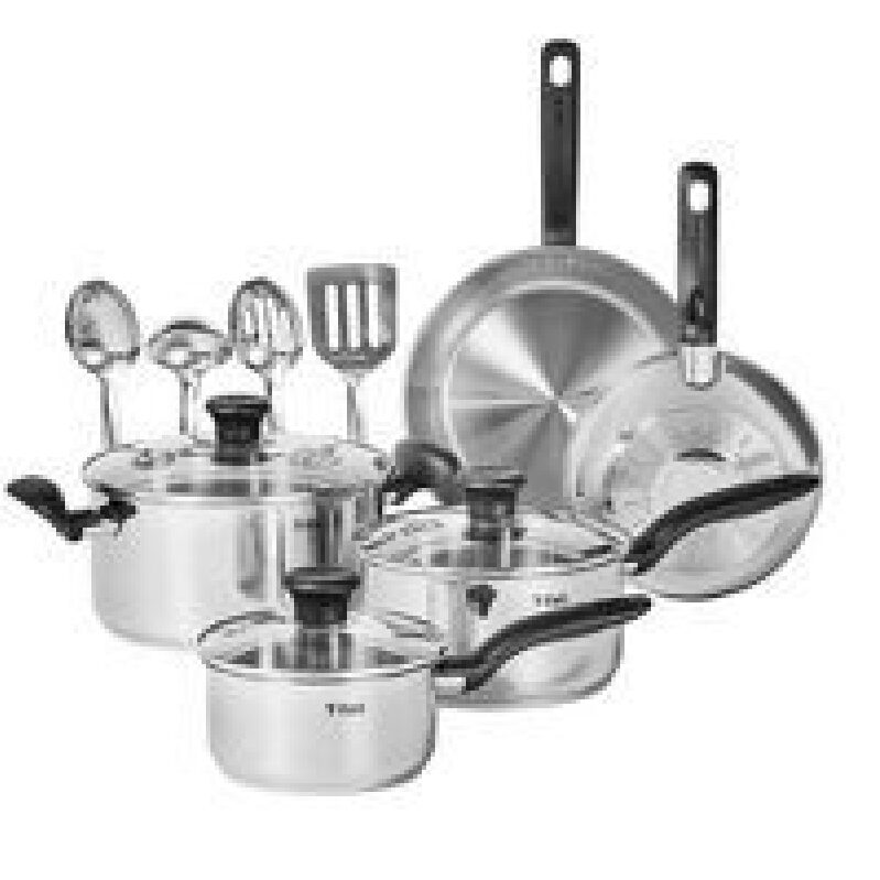T-Fal Simply Cook 12pc Stainless Steel Cookware Set - Premium Quality & Durability