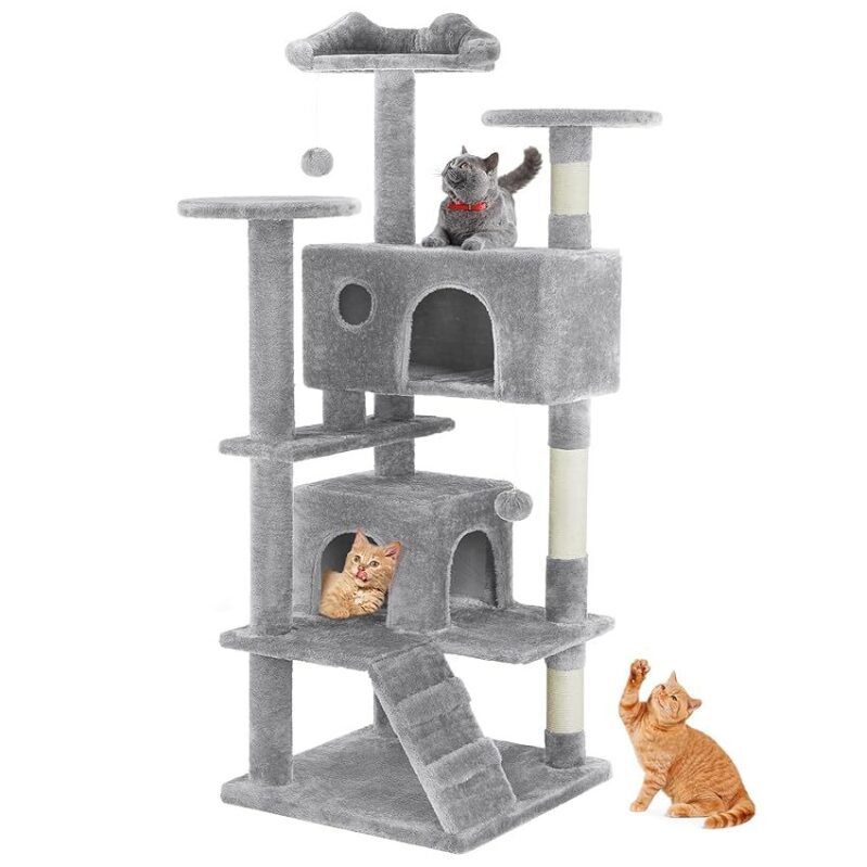 Sweetcrispy 54-Inch Cat Tree Tower with Scratching Post - Ultimate Cat Playground